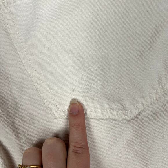 Madewell Wide Sweep Trouser Jeans Womens 27 Ivory Career Minimalist Clean Girl - Picture 8 of 11